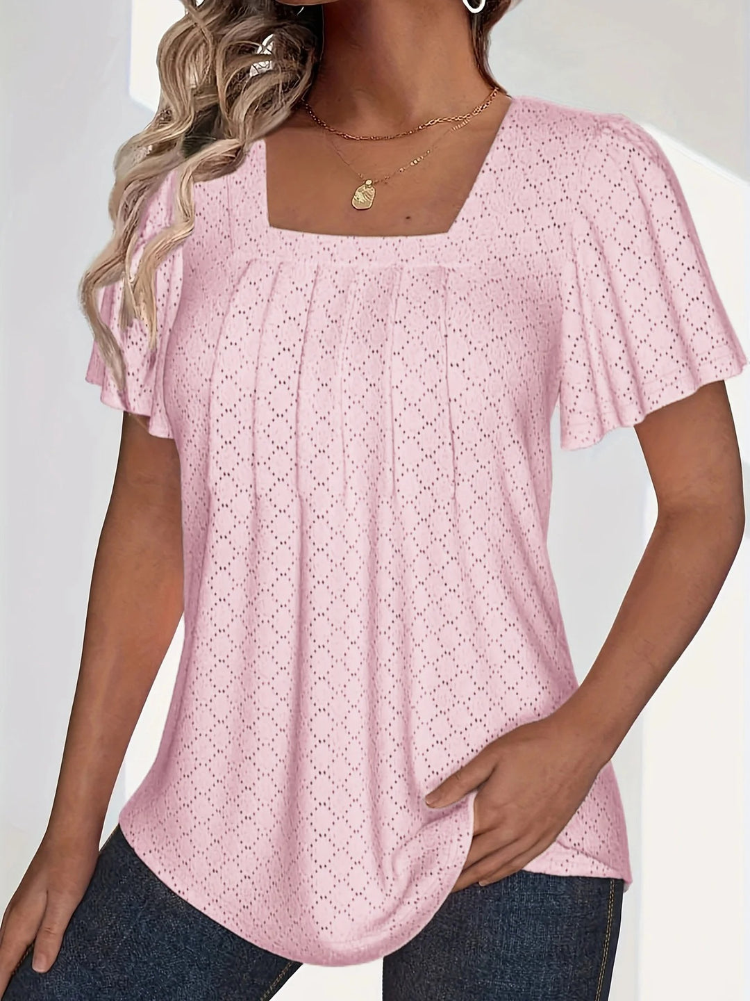Damesblouse met ruches en holle mouwen