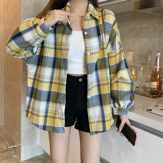 Oversized geruit overhemd voor dames