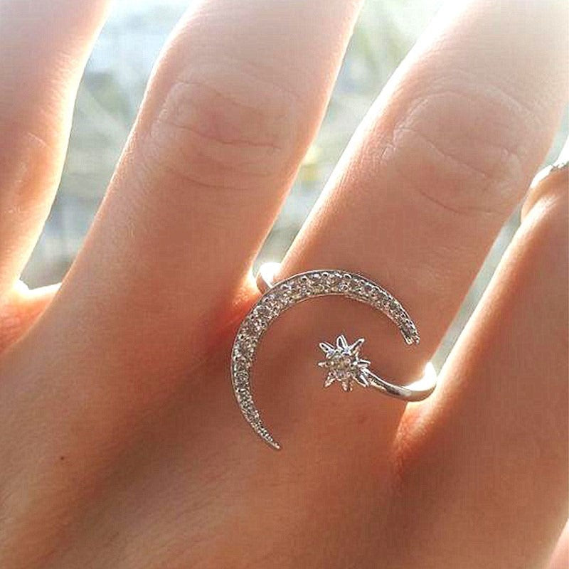 Halve maan ster ring Belleza
