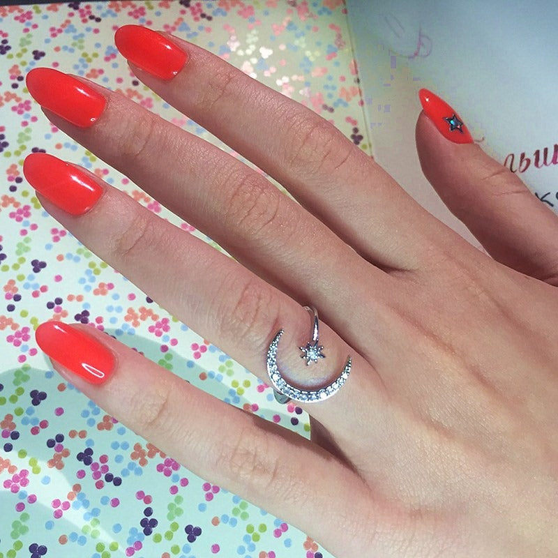 Halve maan ster ring Belleza