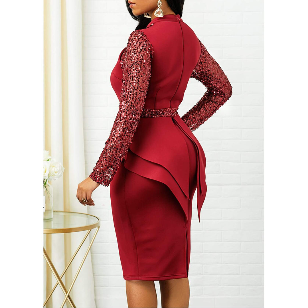 Midi Bodycon Jurk met Pailletten Belleza
