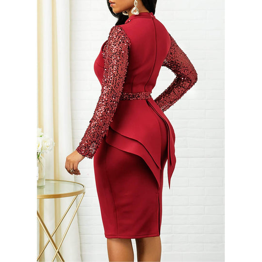 Midi Bodycon Jurk met Pailletten Belleza