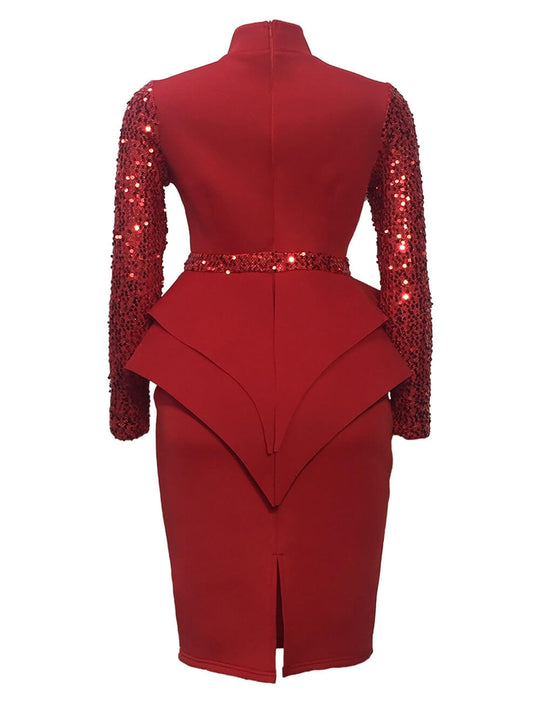Midi Bodycon Jurk met Pailletten Belleza