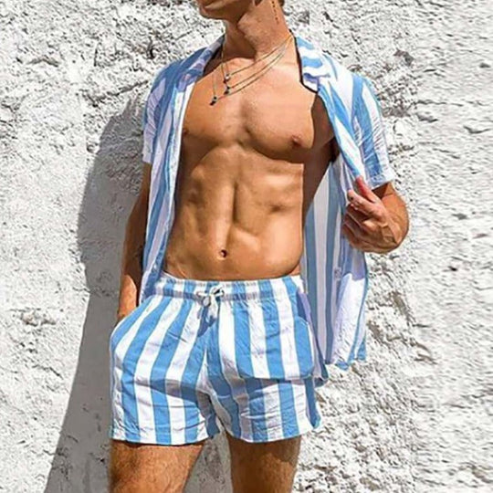 Mannen Zomer Gestreepte Set