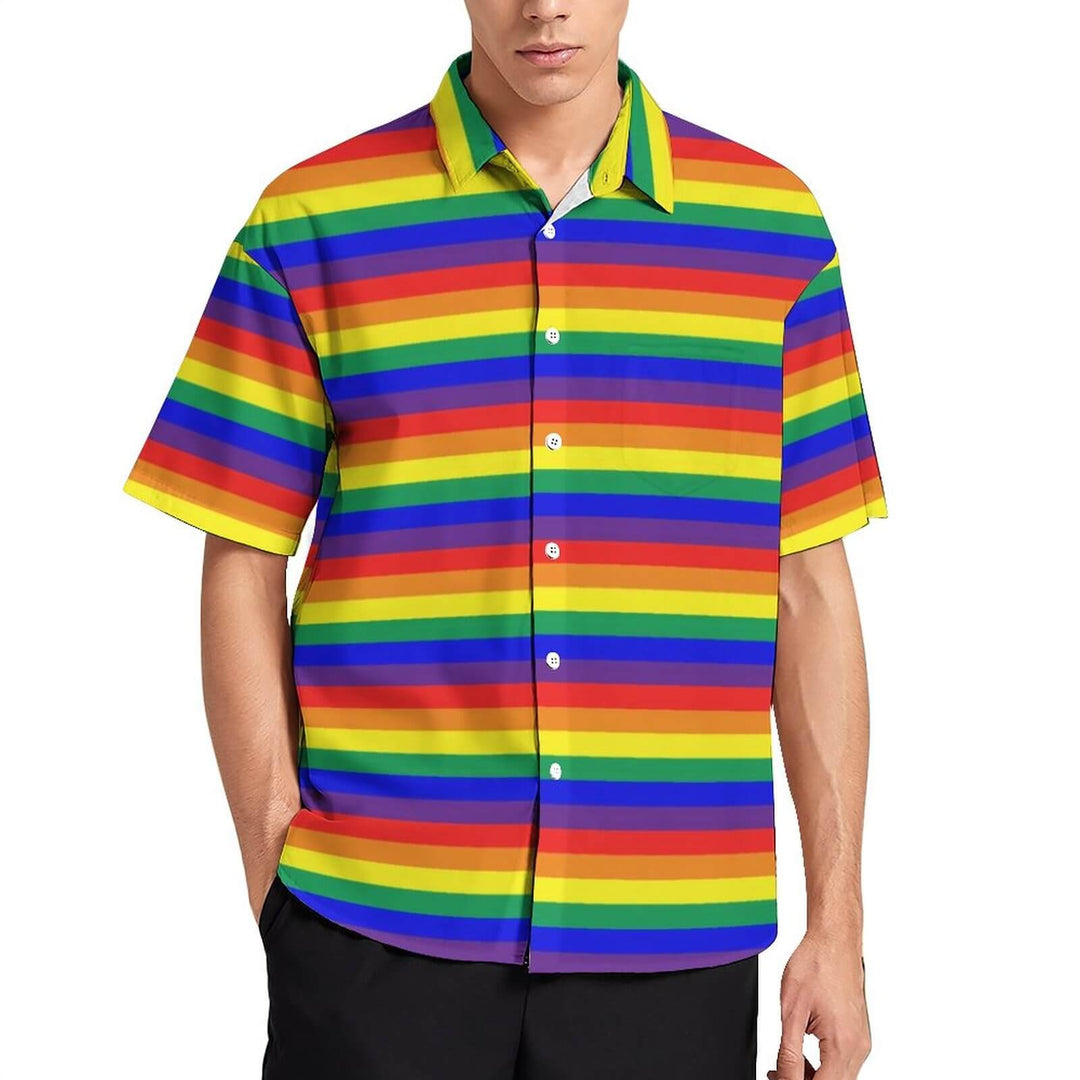 Regenboogstreep Herenshirt