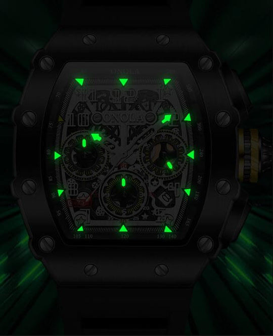 Heren Luminous Tonneau Horloge