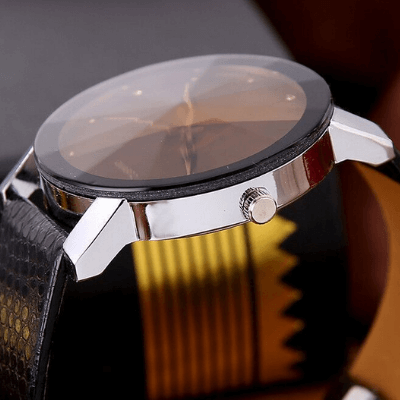 Quartz Heren Leder Horloge Belleza