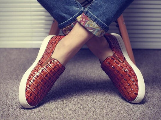 Leren Crocodile Loafers Belleza
