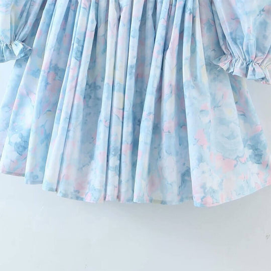 Mini jurk met pofmouwtjes
