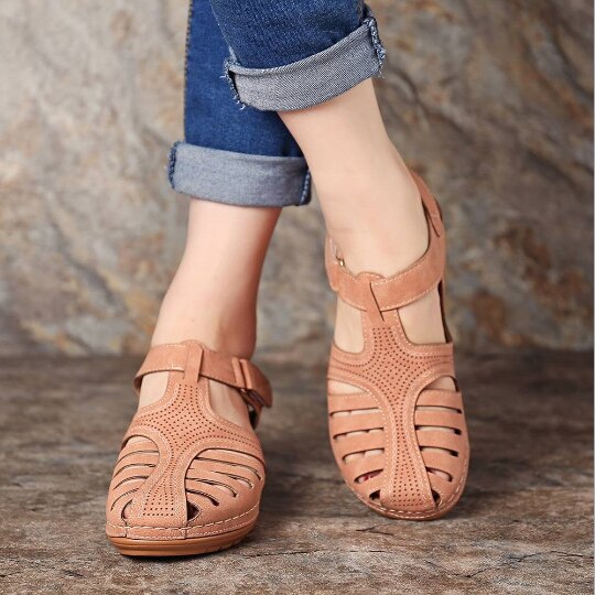 Lederen Retro Orthopedische Sandalen Belleza