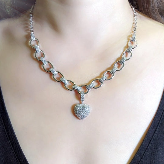 Elegante Hartvormige Zirkonia Ketting - Stijlvol