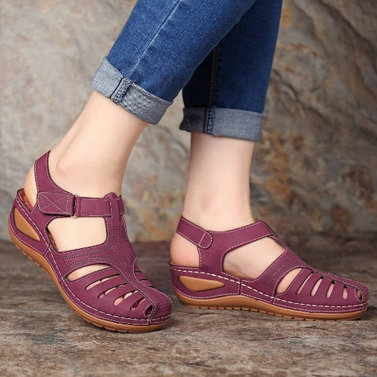 Lederen Retro Orthopedische Sandalen Belleza