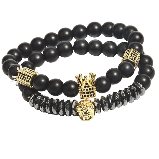 Onyx stenen armband