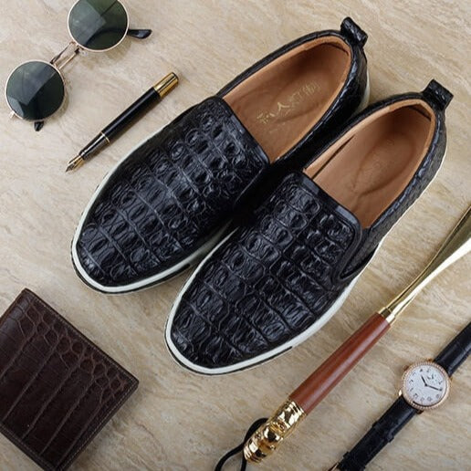 Leren Crocodile Loafers Belleza