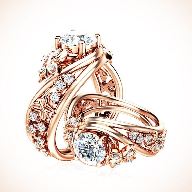 Holle Bergkristallen Vlinder Bloem Ring Belleza