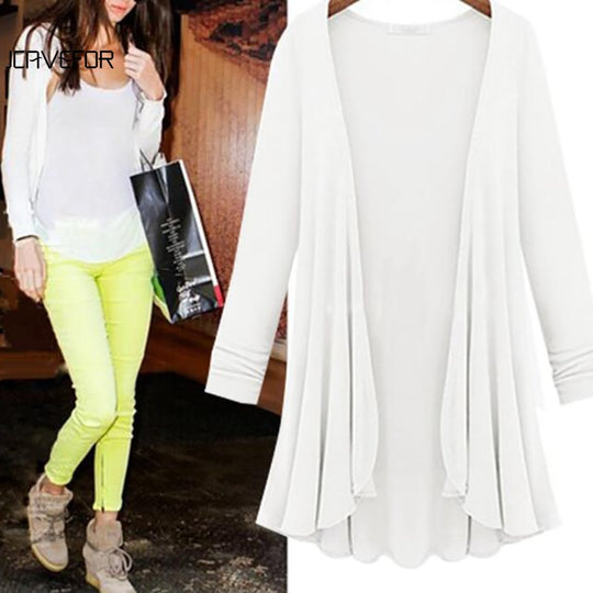 Casual vest met lange mouwen en ruches Belleza