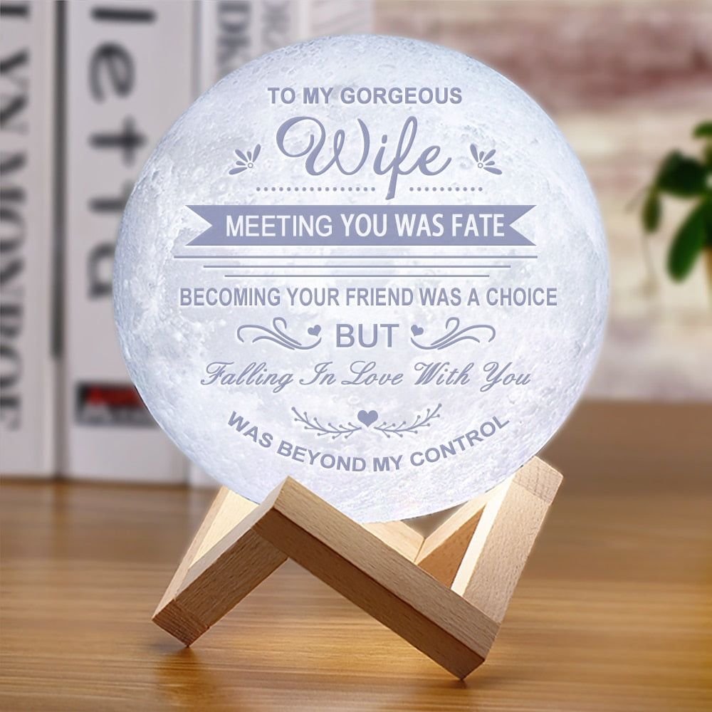 3D Maanlamp met tekst Belleza