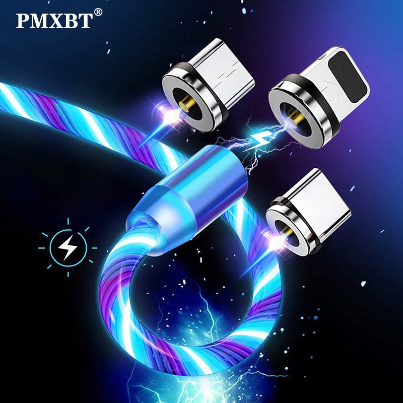 iGlow Gloeiende LED Magnetische 3 in 1 USB Oplaadkabel Belleza