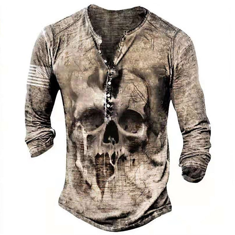 Retro Skull Long sleeve Tees Belleza