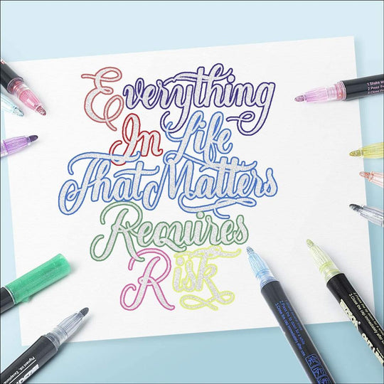 12 kleuren Self-Outline Metallic Markers Belleza