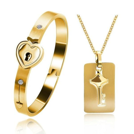 "JE BENT DE SLEUTEL NAAR MIJN HART" Armband + Ketting Set Belleza