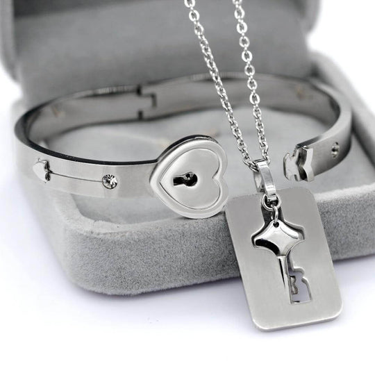 "JE BENT DE SLEUTEL NAAR MIJN HART" Armband + Ketting Set Belleza