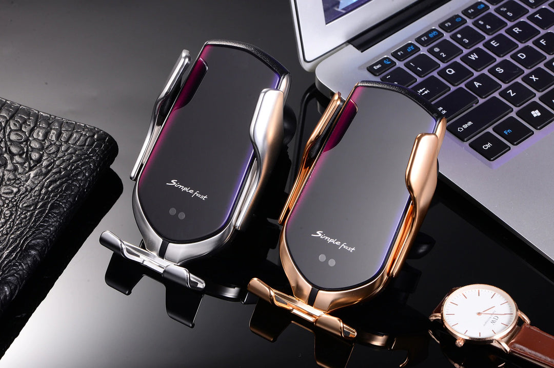 PREMIUM - Automatisch Klemmende Telefoonhouder | Draadloze Oplader Belleza