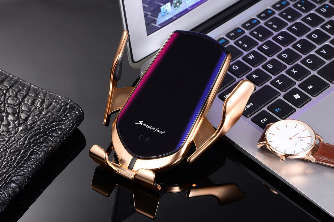 PREMIUM - Automatisch Klemmende Telefoonhouder | Draadloze Oplader Belleza