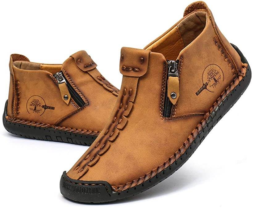 Vintage handgestikte enkellaarsjes voor heren Belleza