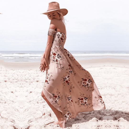 Bloemenprint Off-The-Shoulder Wrap Maxi Dress Belleza