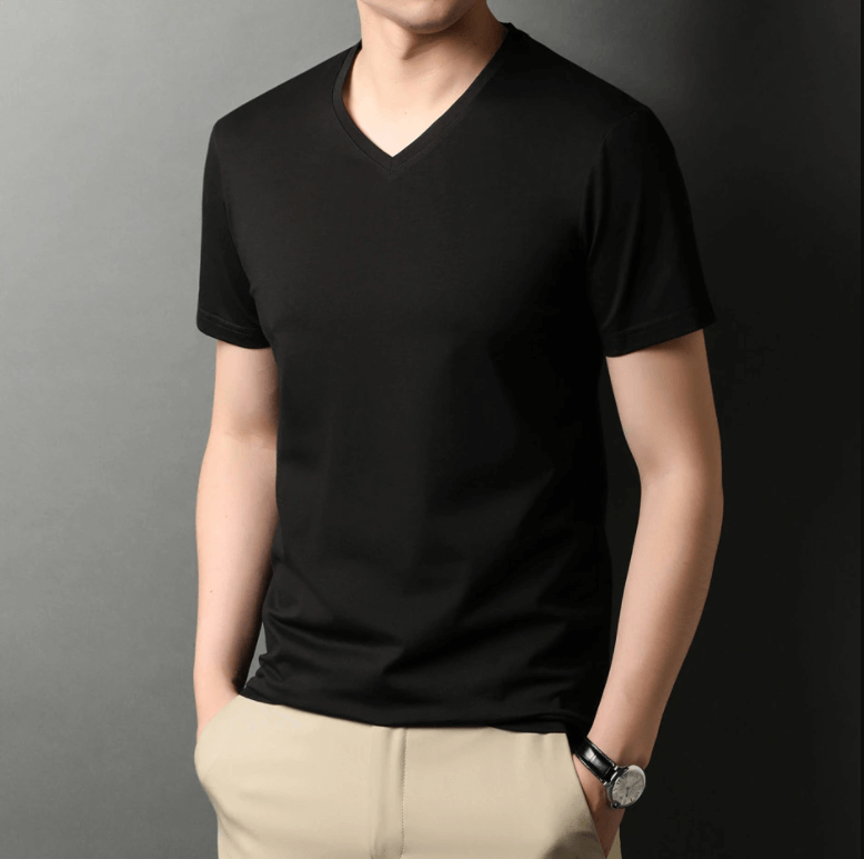 Heren Slim Fit V-hals T-shirt Belleza